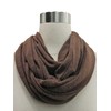 Luxury Divas Brown Long Jersey Knit Circle Infinity Loop Scarf