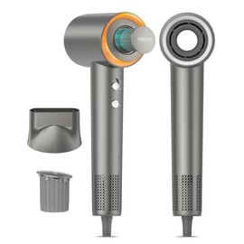 Miamor Hair Dryer, High Speed 400M Plasma Blow Dryer with 120, 000 RPM Brushless Motor for Fast Drying, Low Noise, Hairdryer with Magnetic Nozzle, with fragrance (Essence Capsule), Grey