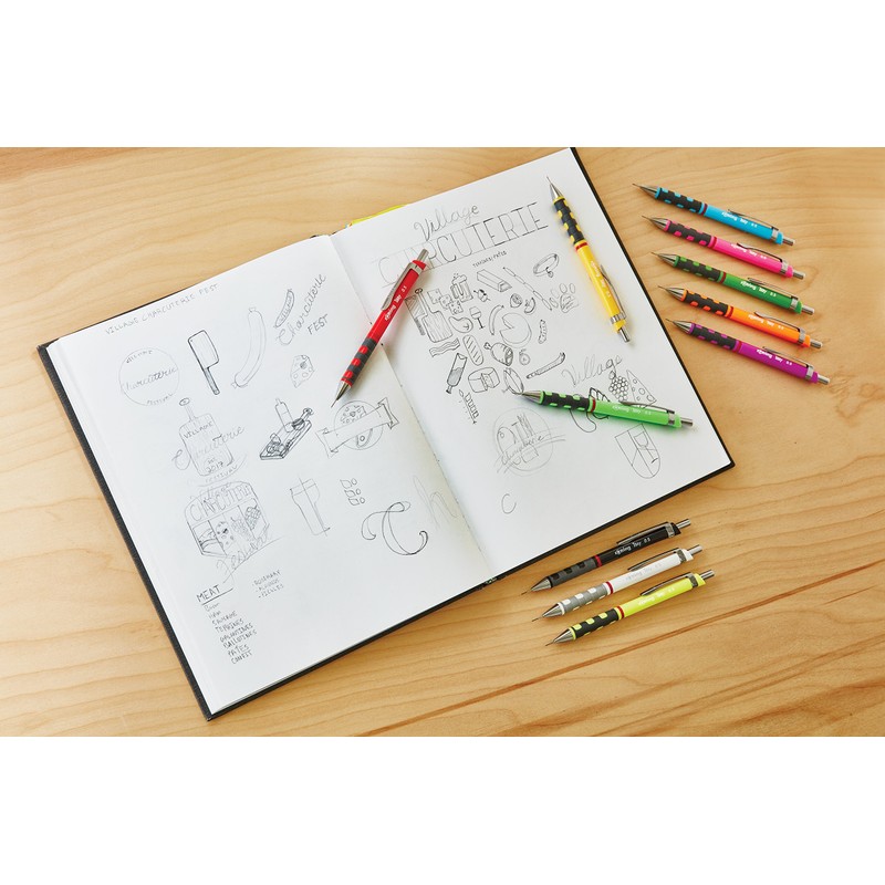 Rotring Tikky Colour-Coded Mechanical Pencil 0.35mm - Burgundy Barrel