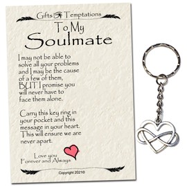 Soulmate Anniversary Valentines Gift for Wife Gift, Girlfriend, Fiance, Partner, Boyfriend, Husband Gifts, Infinity Heart Love Keyring