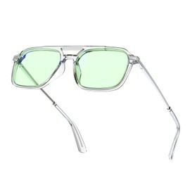 Goiteia Blue Light Glasses for Woman Men-Light Green Tint Computer Glasses for Ture Color-Ease Computer and Digital Eye Strain-Ultra Light & Spring Hinges for Better Comfort