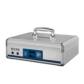 STOBOK Box Cash Box with Money Tray Cash Safe Box Square Cash Drawer Money Box Box Handle Cash Box Storage Box With Lock Metal Small Cash Box Cash Box Portable Cash Box