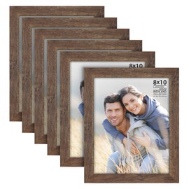 Langdon House 8x10 Picture Frames (Rustic Brown, 6 Pack) Traditional Wood-like Photo Frames for any Décor Style, Richland Collection
