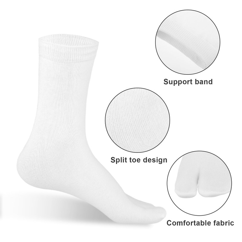 KALIONE 6 Pairs Flip Flop Socks Split Toe Socks Elastic