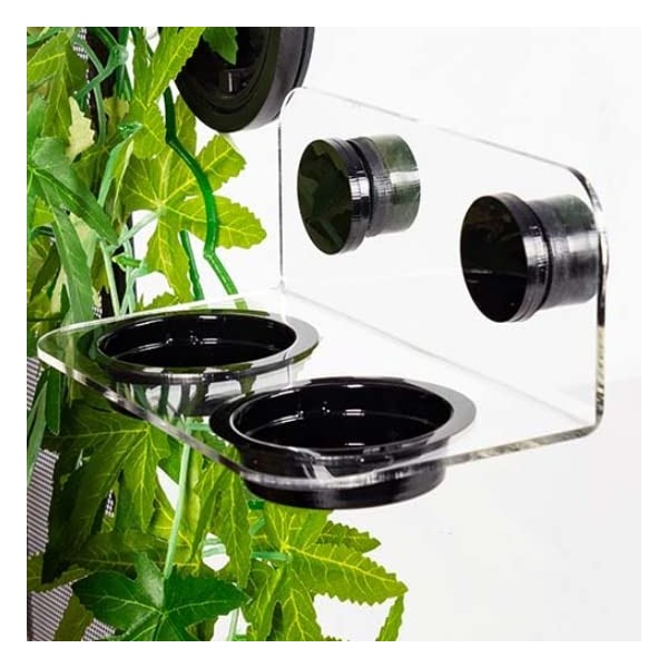 Reptizoo Magnetic Reptile Ledge, Acrylic Gecko Feeding Ledge with 6PCS