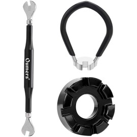 Oumers Bicycle Spoke Wrench, Forged Steel Nipple Spanner, Spanner Wrench Bicycle Wheel Spoke Key Black