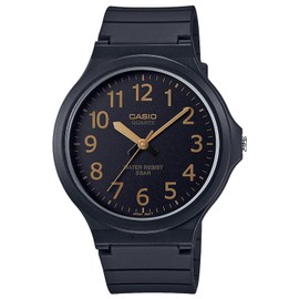 Casio MW-240 Watch, Casio Collection, black/gold, 1 piece, Newest model