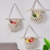 Wallfire Hanging Fruit Basket, 3 Tier Cotton Rope Baskets, Produce