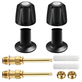 Vayolli 2 Piece Bathtub Shower Knob Replacement Kit for Price Pfister Verve and Windsor Tub/Shower Faucet Handle, Remodel/Rebuild Trim Kit with Hot & Cold Shower Knobs, Matte Black(Matte Black)