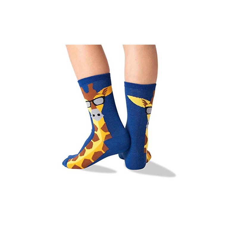 HOTSOX Kids Giraffe Socks 1 Pair, Blue, Kids S/M