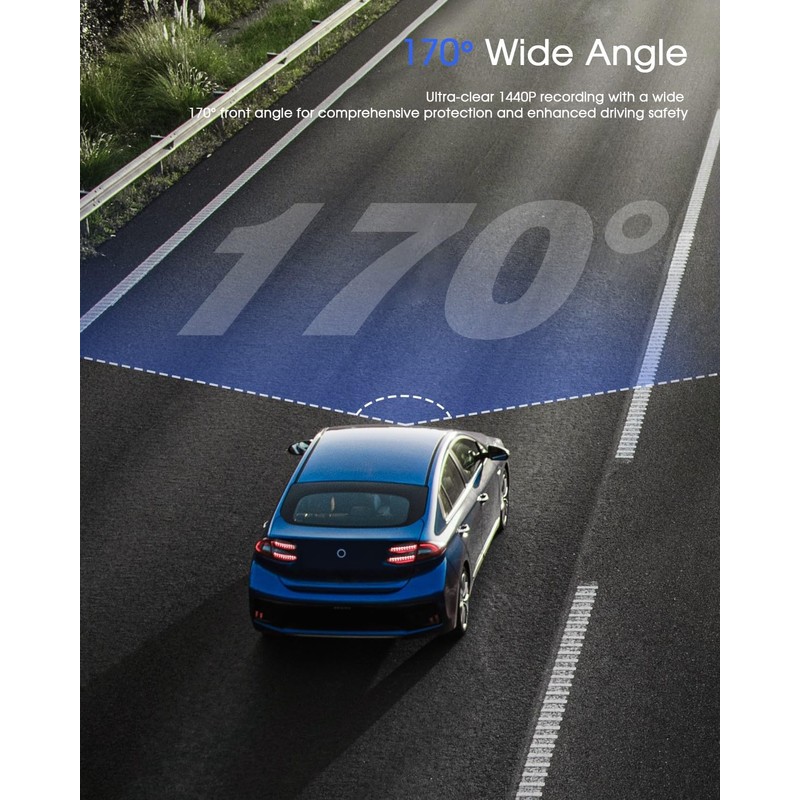 Dash Cam WiFi 2K, Car Camera with APP, Front Dash