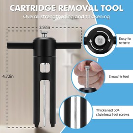 104421U Cartridge Removal Tool Fit for Moen 1222 1225 1220, Tub and Shower Cartridge Puller Tool for Moen Posi Temp Valve, Matte Black