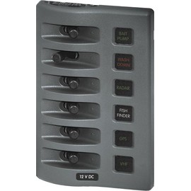 Blue Sea Systems Blue Sea 4306 Weatherdeck Water Resistant Fuse Panel - 6 Position - Grey