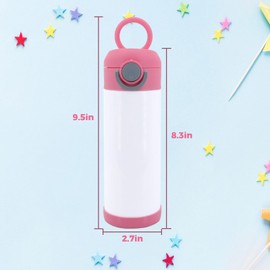 ZREGGUR 24pack Mixed coloer 12oz sublimation tumbler kids sippy cup blank stainless steel thermos kids water bottle for school toddler cups spill proof with straw and lid