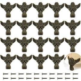 PGMJ 20 Pieces Antique Box Legs Retro Design Decorative Box Legs - Jewelry Box Feet for Vintage Wooden Cases, Jewelry Boxes, Gift Boxes, Wine Boxes, Toolbox, Cabinets (Bronze)