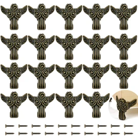 PGMJ 20 Pieces Antique Box Legs Retro Design Decorative Box Legs - Jewelry Box Feet for Vintage Wooden Cases, Jewelry Boxes, Gift Boxes, Wine Boxes, Toolbox, Cabinets (Bronze)