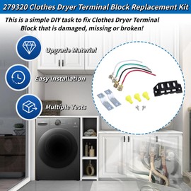 279320 14201229 Dryer Terminal Block Replacement Kit Compatible with Whirlpool Kenmore Amana Maytag Dryer Replace# 14205165 14205251 14210095