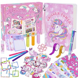 HappyKidsClub Scrapbooking DIY Secret Diary Gift for Teenage Girls (Unicorn)