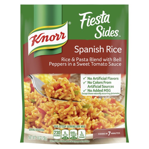 Knorr Fiesta Sides For a Tasty Rice Side Dish Spanish Rice No Artificial Flavors 5.6 oz (Pack of 12)