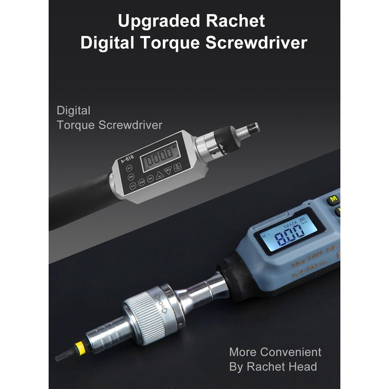 GROWNEER Upgraded Digital Torque Screwdriver, 3.5-70.8 In-lbs/0.4-8 Nm, 1/4'' Drive