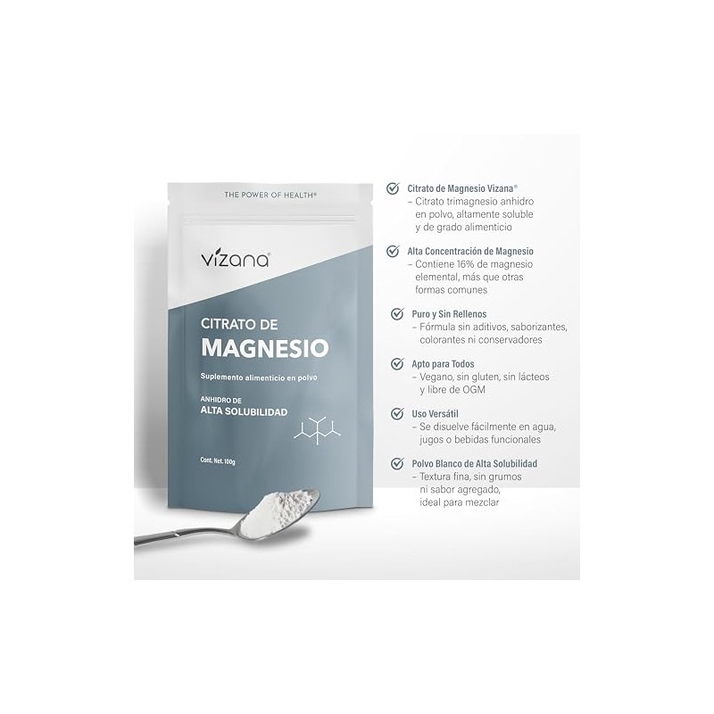 VIZANA NUTRITION | Citratos de Magnesio y Potasio en Polvo