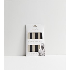 Pack of 6 Black and Brown Nail Files Emery Board