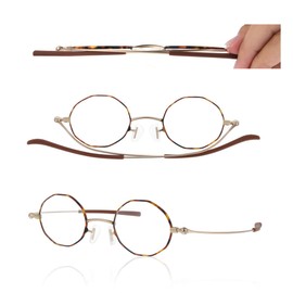 [SHIORI] 栞 老眼鏡 レディース メンズ おしゃれ 薄型 軽量 リーディンググラス 鯖江企画 ブルーライトカット UVカット ケース付き ブラウンデミ SIP-01-2 +1.00