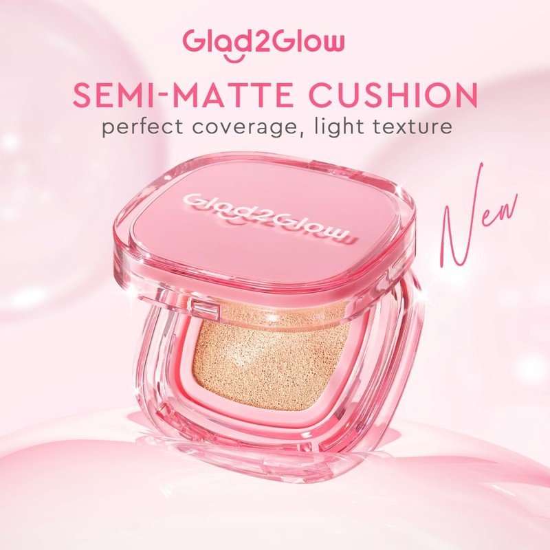 Base Cushion Glad2glow de alta cobertura semi mate – 11g