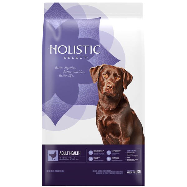 Holistic Select Natural Dry Dog Food, Chicken Meal & Rice Recipe, 30-Pound Bag, Model:24953