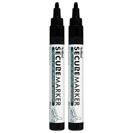 Artline Pack of 2 Secure Markers (Black) for Redacting Private Information Permanently, Permanent Markers, Concealing and Protecting Confidential Information, 4mm Chisel Nib