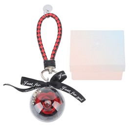 Eternal Flower Keyring Beautiful Rose Pendant Handmade Preserved Keychain for DIY Car Home Decoration