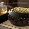Bronze Brown Tea Light Teapot Warmer Hollow Concave Looking Ceramic