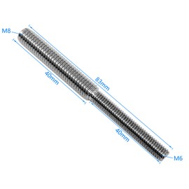 10x 304 Stainless Steel Double End Threaded Stud Screw Bolts 80mm, Reduction Thread Adapter for Structural Columns Fasteners