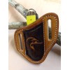 SULLIVAN CUSTOM LEATHER HAND TOOLED DUCKHEAD   PANCAKE SHEATH FOR TRAPPER STYLE KNIVES