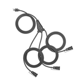 DEWENWILS Outdoor Extension Cord 1 to 3 Splitter for Outdoor String Lights, 3 Prong Outlets Plugs, Max 13ft End to End (25 FT Total),16/3C SJTW Weatherproof Wire for Holiday Decorations, ETL
