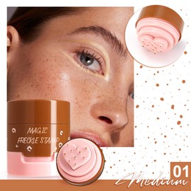 DAGEDA Liquid Freckle Stamp, Brown Freckle Stamp Pen Air Cushion, Quick-drying, Waterproof, Longlasting Natural Lifelike Freckles Makeup,Magic Fake Freckles for Freckles Makeup,01 Medium