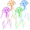 4 Piezas Medusas Brillantes,Medusas de simulación de pecera, Medusas de