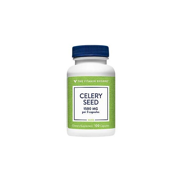 The Vitamin Shoppe Celery Seed 1,500MG, Herbal Support That Provides Circulatory Support and Promotes Digestion (100 Capsules)