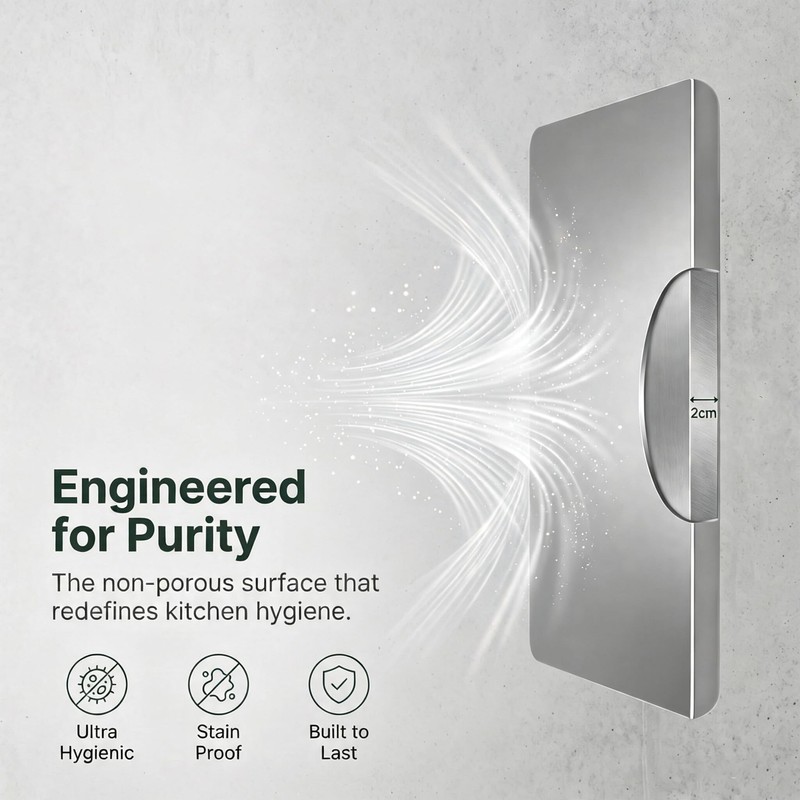 Stainless Steel Cutting Board, Thick Heavy Duty Kneading Board with