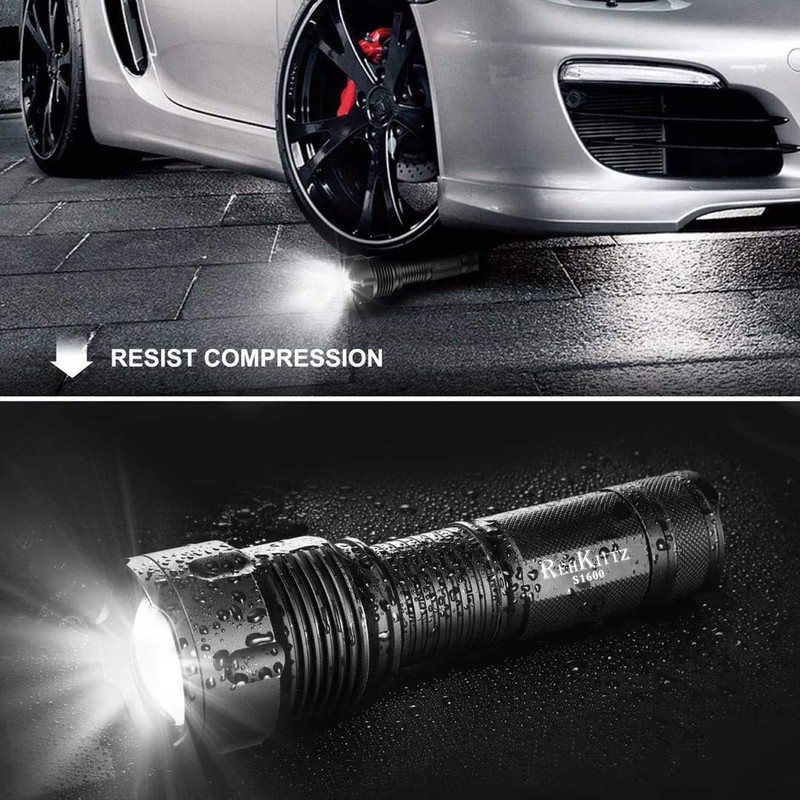 REHKITTZ Torch LED Torches Super Bright,3300 Lumens Adjustable Focus Flashlight