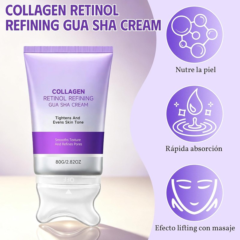 Crema Reafirmante Cuello con Retinol y Colágeno con Gua Sha
