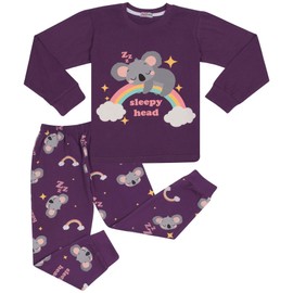 A2Z 4 Kids Girls Pyjamas Children PJs 2 Piece Set Rainbow Koala - PJS 214 Koala Purple_5-6