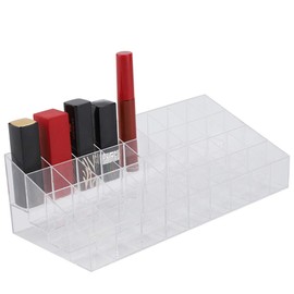 Caja de exhibición de lápiz labial transparente de 36 rejillas, caja de almacenamiento de maquillaje Organizador de cepillos de uñas Exhibición de cosméticos (solo caja)