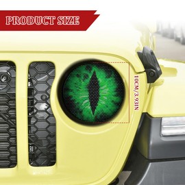 Tecledsn 2PCS Beast Eyes Decals, 3D Stereo Eyes Headlight Decal Stickers, Round Headlight Decal, Car Accessories Round Headlight Decal for Truck Car Body Window Bumper Decoration (Green)