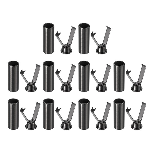 uxcell 10Pcs Shoelace Tips Alloy Shoelace Head, Metallic Black Cylindrical