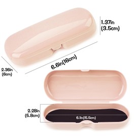 Biiange 2 Pcs Plastic Eyeglasses Cases, Portable Transparent Eye Glasses, Sunglasses Case Box Protector, Hard Shell Glasses Box Travel Sunglasses Case (Pink)