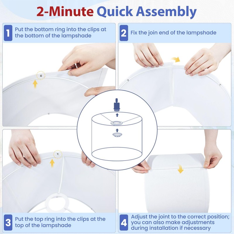 Drum Lamp Shades 1 Pack Easy Assembly Required, 13’’ W