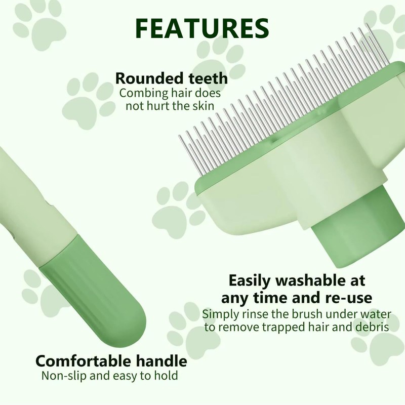 EYBDYB Self-Cleaning Cat & Dog Comb – 2-in-1 Pet Hair