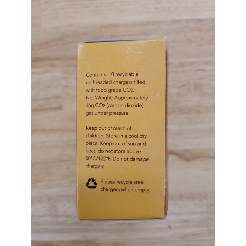 GrowlerWerks uKeg 128 CO2 Chargers 16g, Box of 10, Non-threaded,