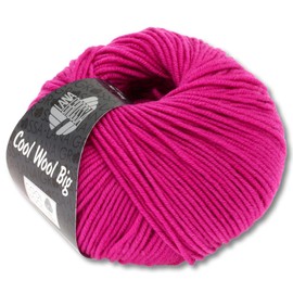 Frida's Wollhaus Lana Grossa 50 g Cool Wool Big Merino Wool Yarn Crochet Knitting 24 Colours (690 | Cyclam)